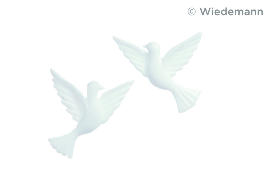 Kerzenverzierung - Taubenpaar