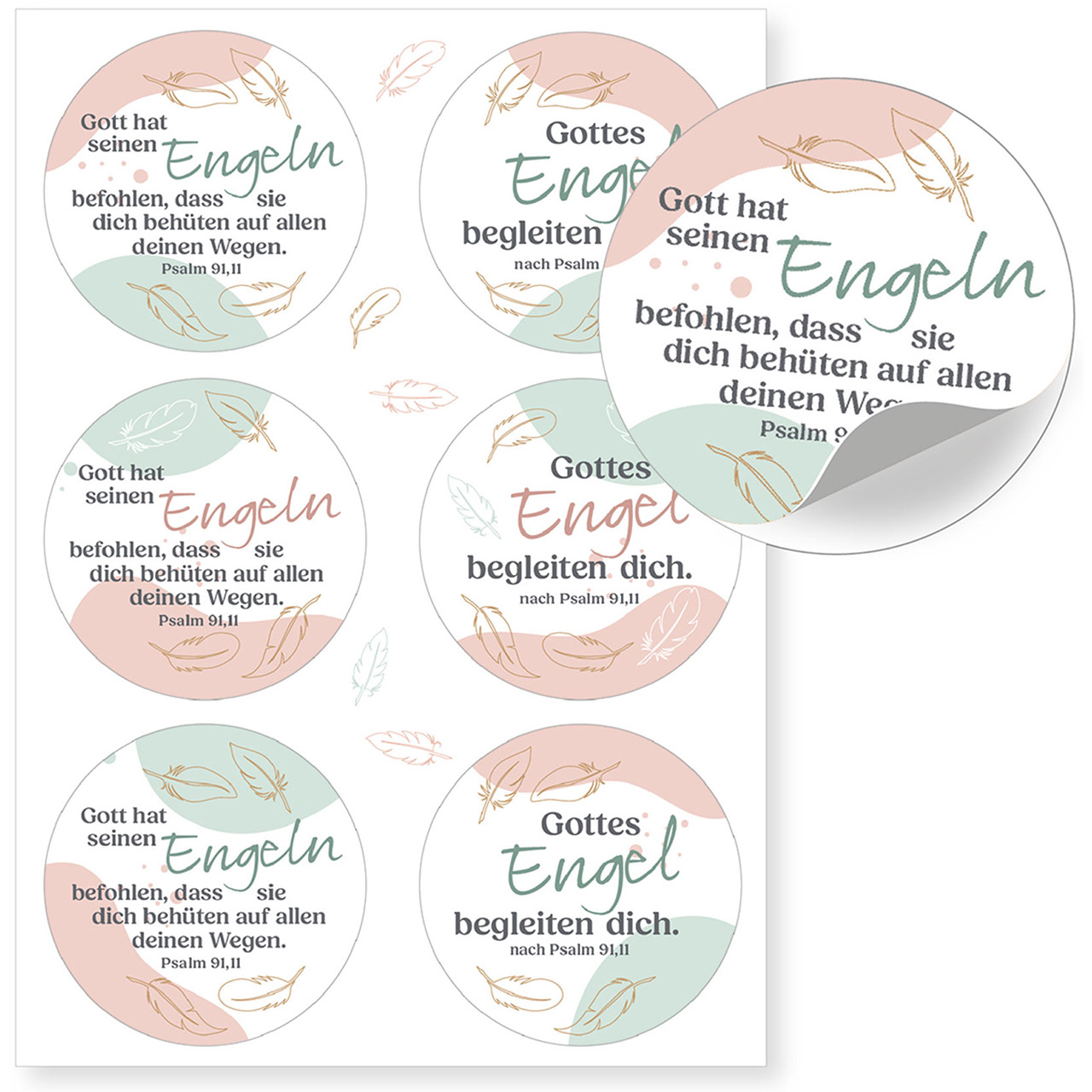 Aufkleber- Grußkarte - Gottes Engel begleiten dich... Aufkleber- Grußkarte - Gottes Engel begleiten dich...