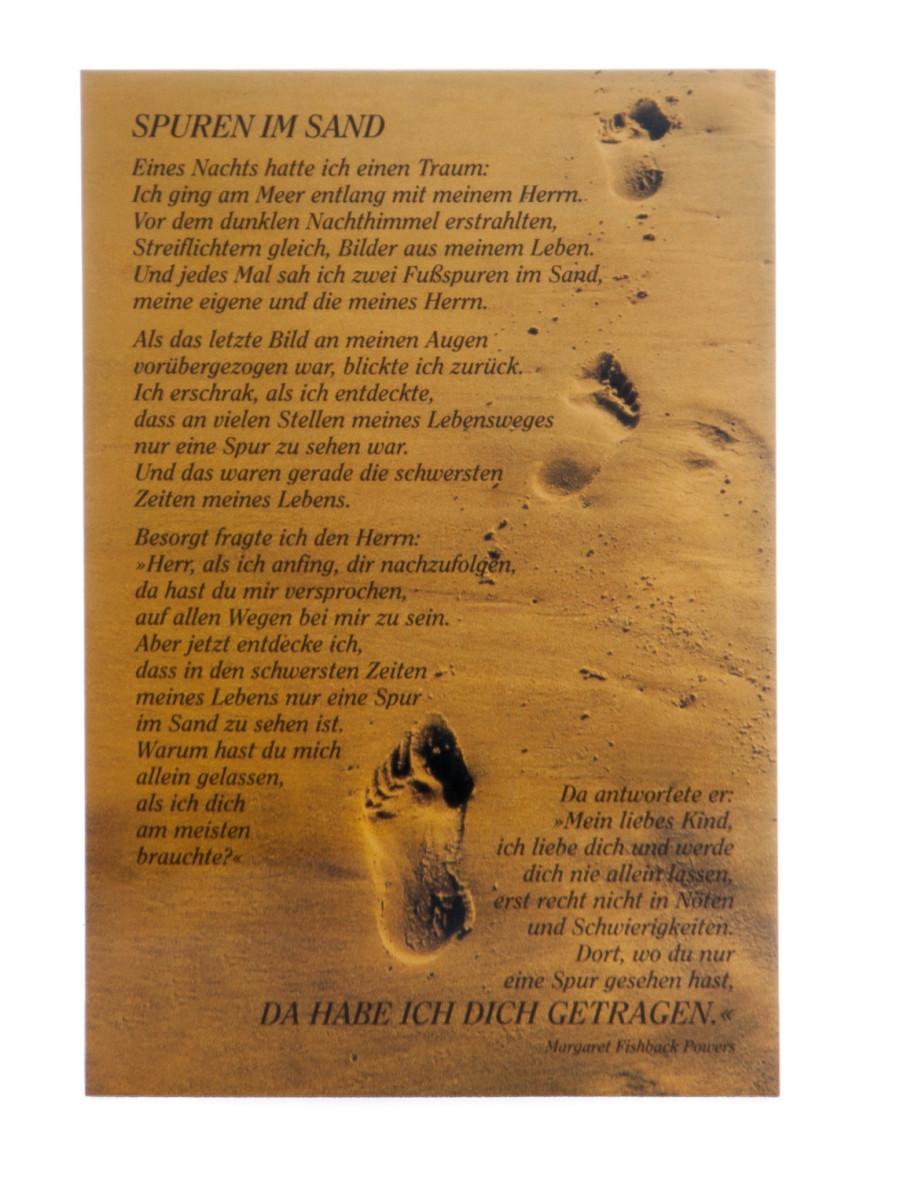 Neutrale Karte - Spuren im Sand & Ganzer Text Neutrale Karte - Spuren im Sand & Ganzer Text