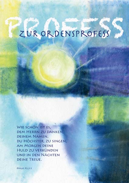 Karte zum Ordensprofess - Vom Herrn gestärkt Karte zum Ordensprofess - Vom Herrn gestärkt