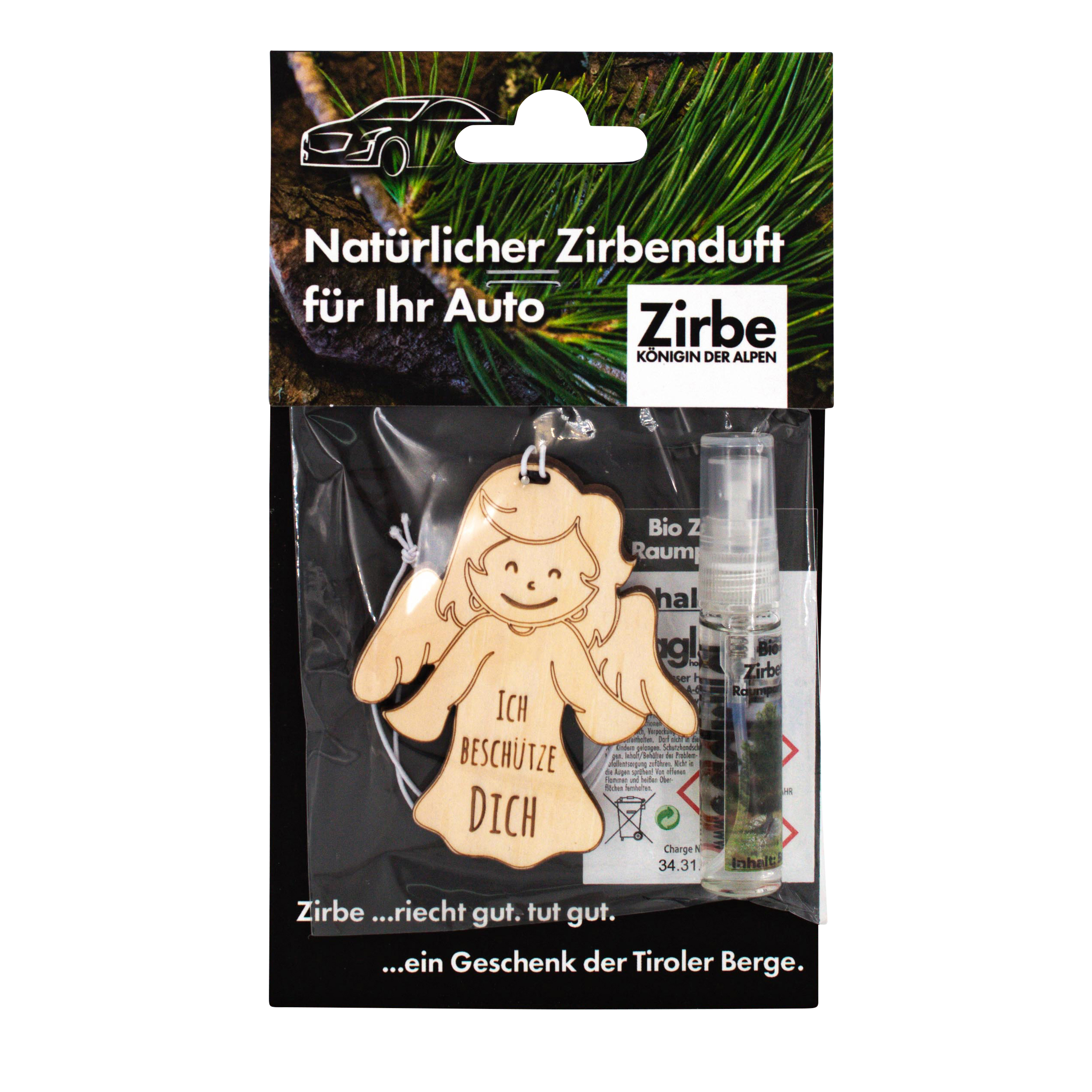 Auto-Anhänger - Ich beschütze dich & Zirbenduft Auto-Anhänger - Ich beschütze dich & Zirbenduft