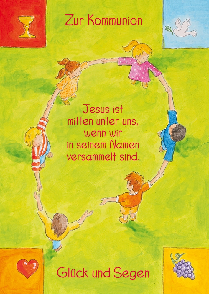 Karte zur Kommunion - Jesus ist mitten unter uns