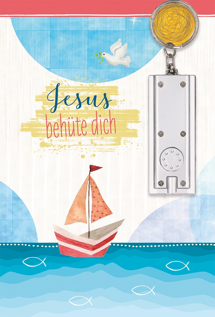 Karte zur Kommunion - Jesus behüte dich & Taschenlampe Karte zur Kommunion - Jesus behüte dich & Taschenlampe