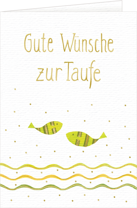 Karte zur Taufe - Gute Wünsche und Fische