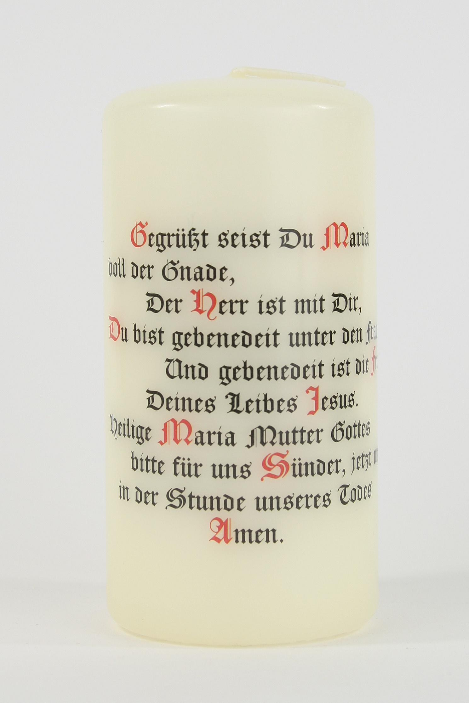 Spruchkerze - Gegrüßet seist Du Maria Spruchkerze - Gegrüßet seist Du Maria