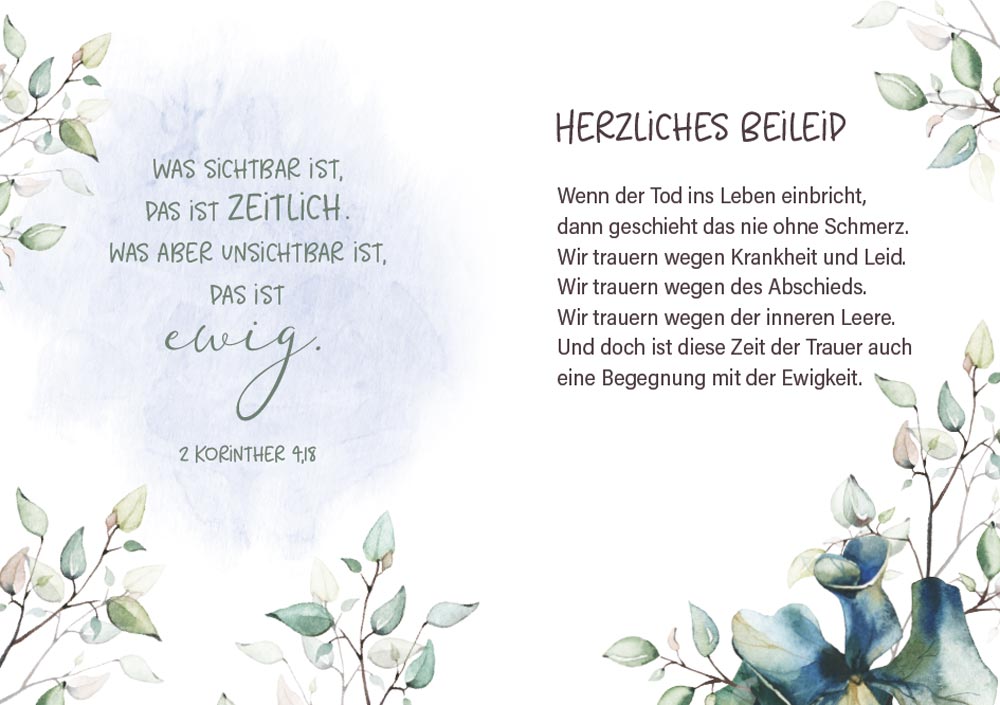 Geschenkbuch zur Trauer - Tröstende Worte