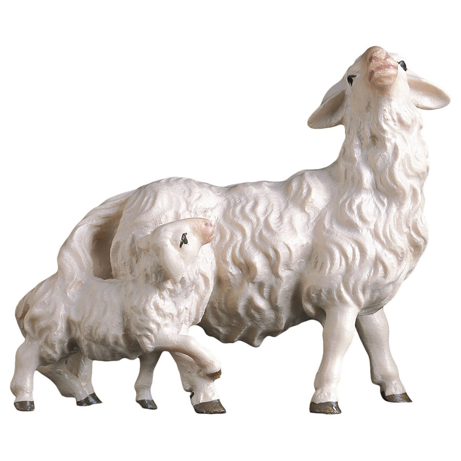Hirten Krippe - Schaf mit Lamm hinten