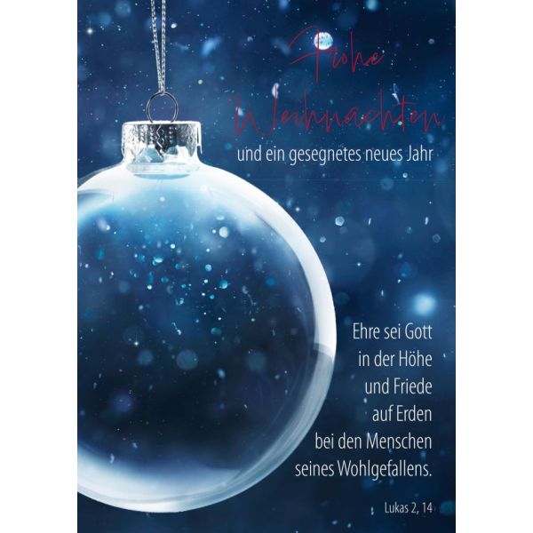 Karte zu Weihnachten – Ehre sei Gott… & Weihnachtskugel