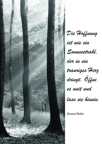 Trauerkarte - Die Hoffnung ist wie ein Sonnenstrahl...
