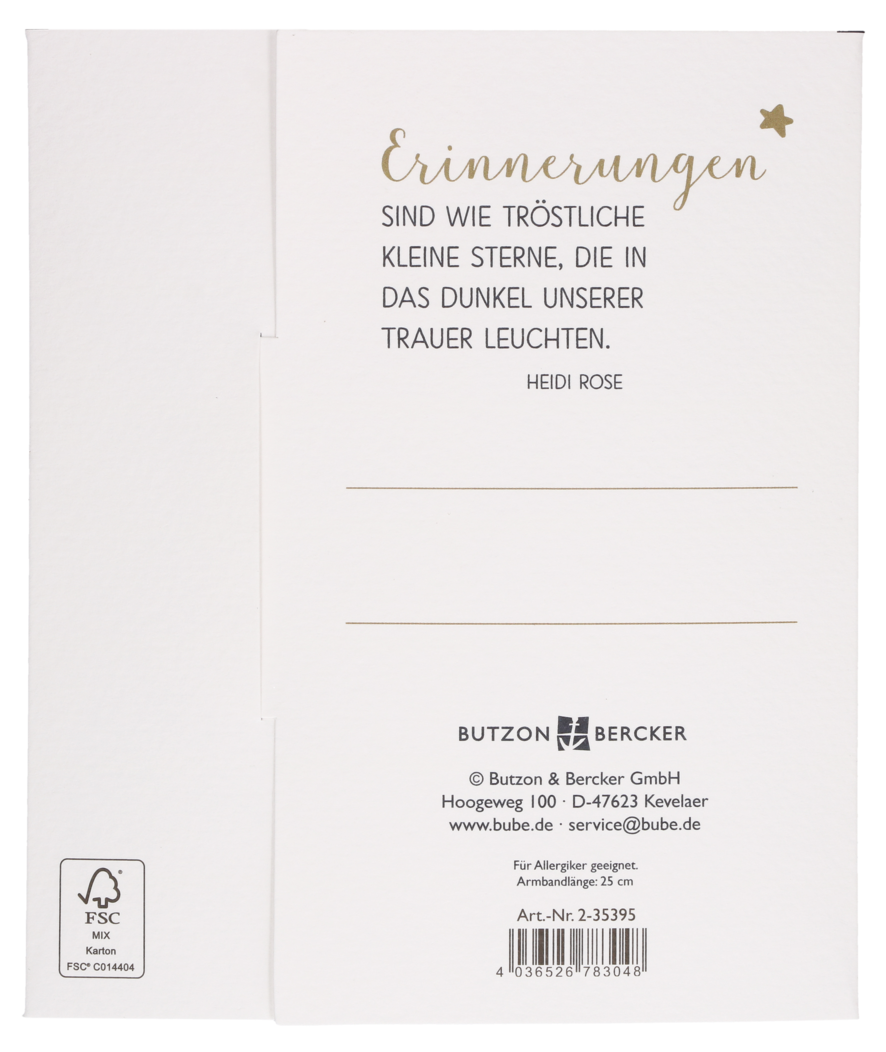 Armband - In Erinnerung & Stern