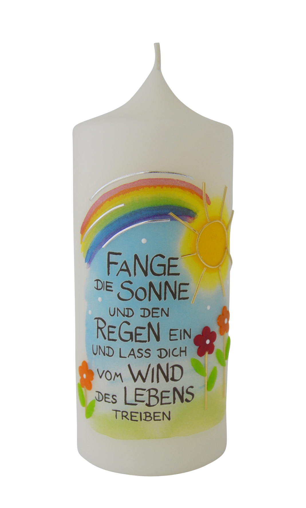 Neutrale Kerze - Fange die Sonne... & Regenbogen Neutrale Kerze - Fange die Sonne... & Regenbogen