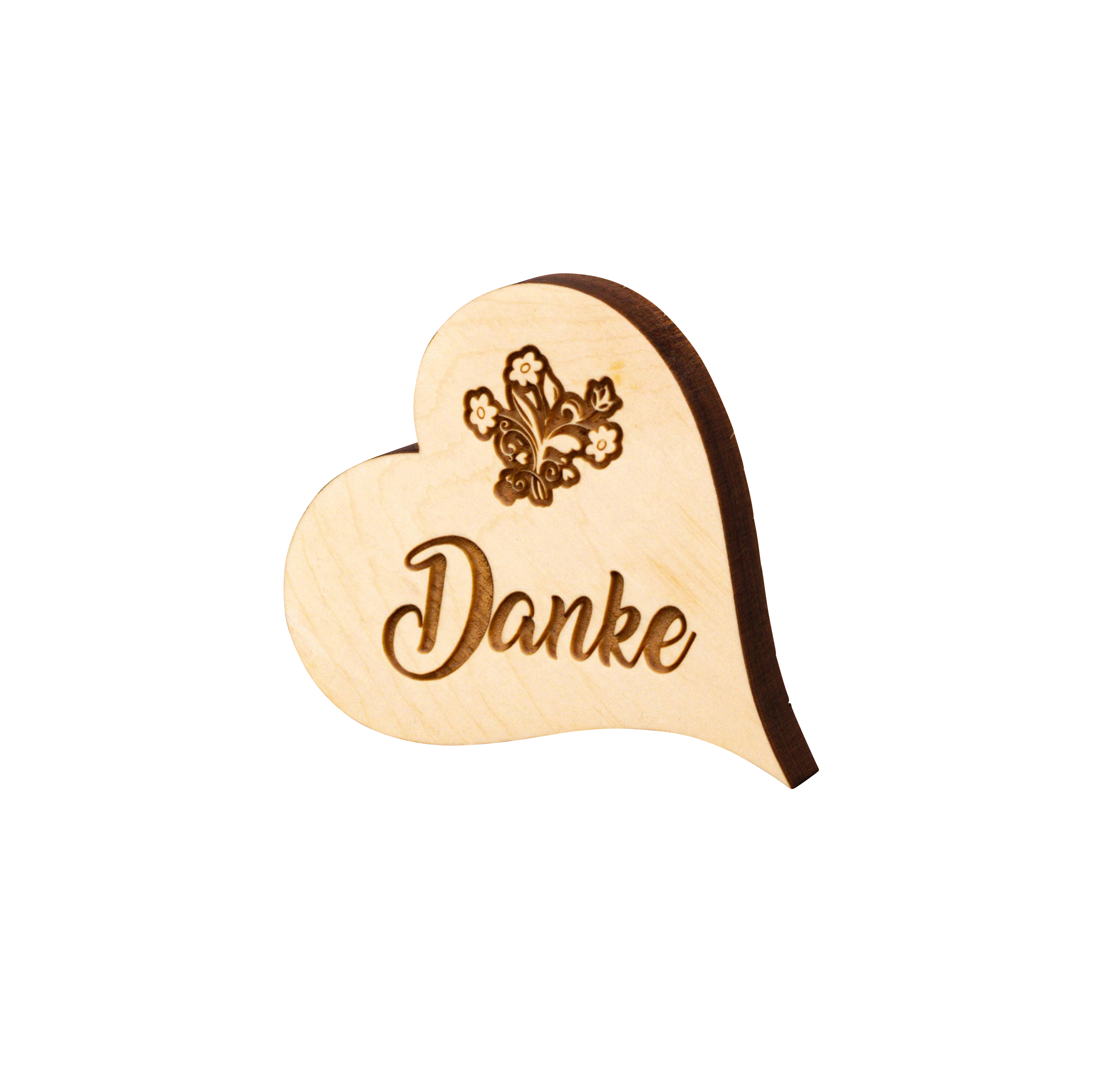 Zirben-Holz-Herz - Danke