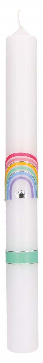 Kommunionkerze - Regenbogen & Krone Kommunionkerze - Regenbogen & Krone
