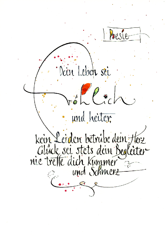 Neutrale Karte – Dein Leben sei fröhlich und heiter...& Naturpapier