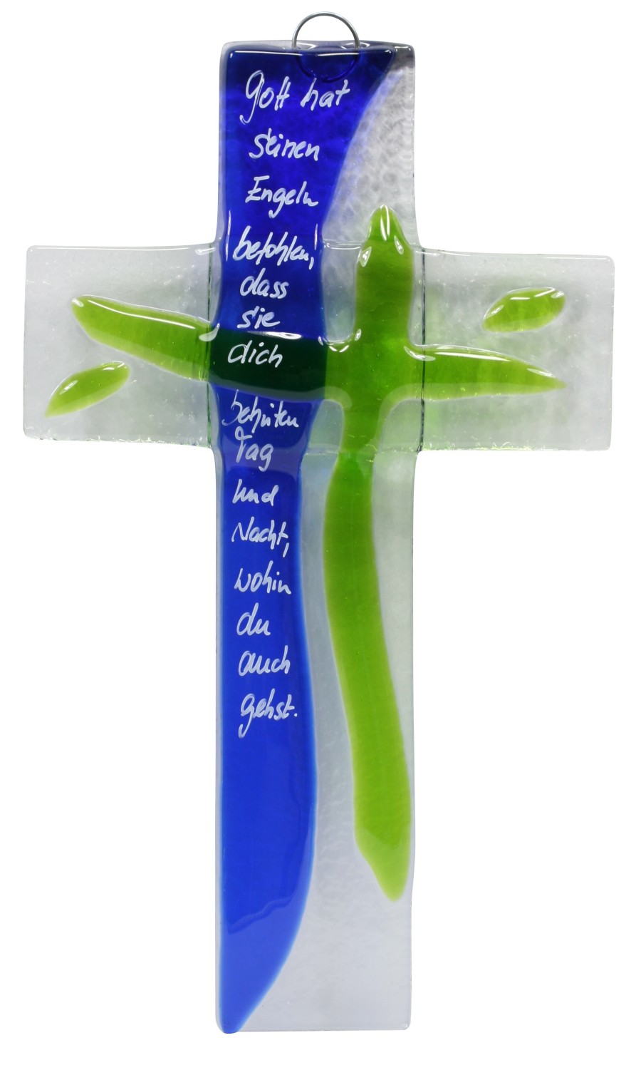 Glaskreuz - Dich zu behüten & Blau-Grün Glaskreuz - Dich zu behüten & Blau-Grün