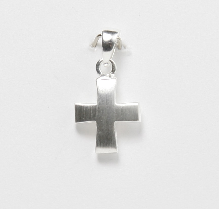 Anhänger - Silber-Kreuzchen & Gewölbt Anhänger - Silber-Kreuzchen & Gewölbt