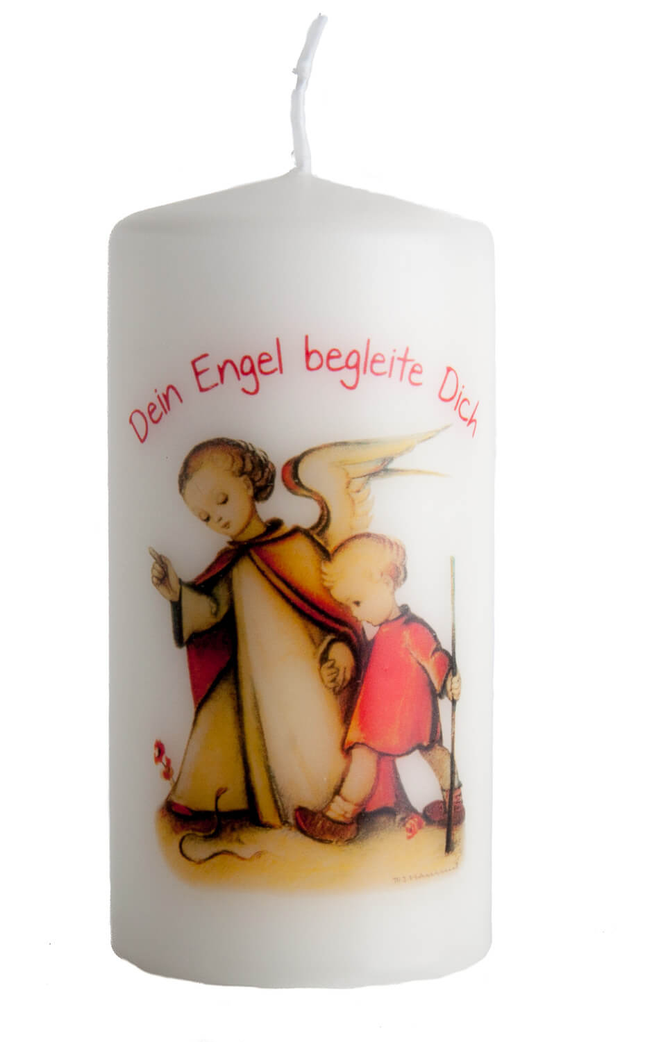 Neutrale Kerze - Hummel Schutzengel mit Kind Neutrale Kerze - Hummel Schutzengel mit Kind