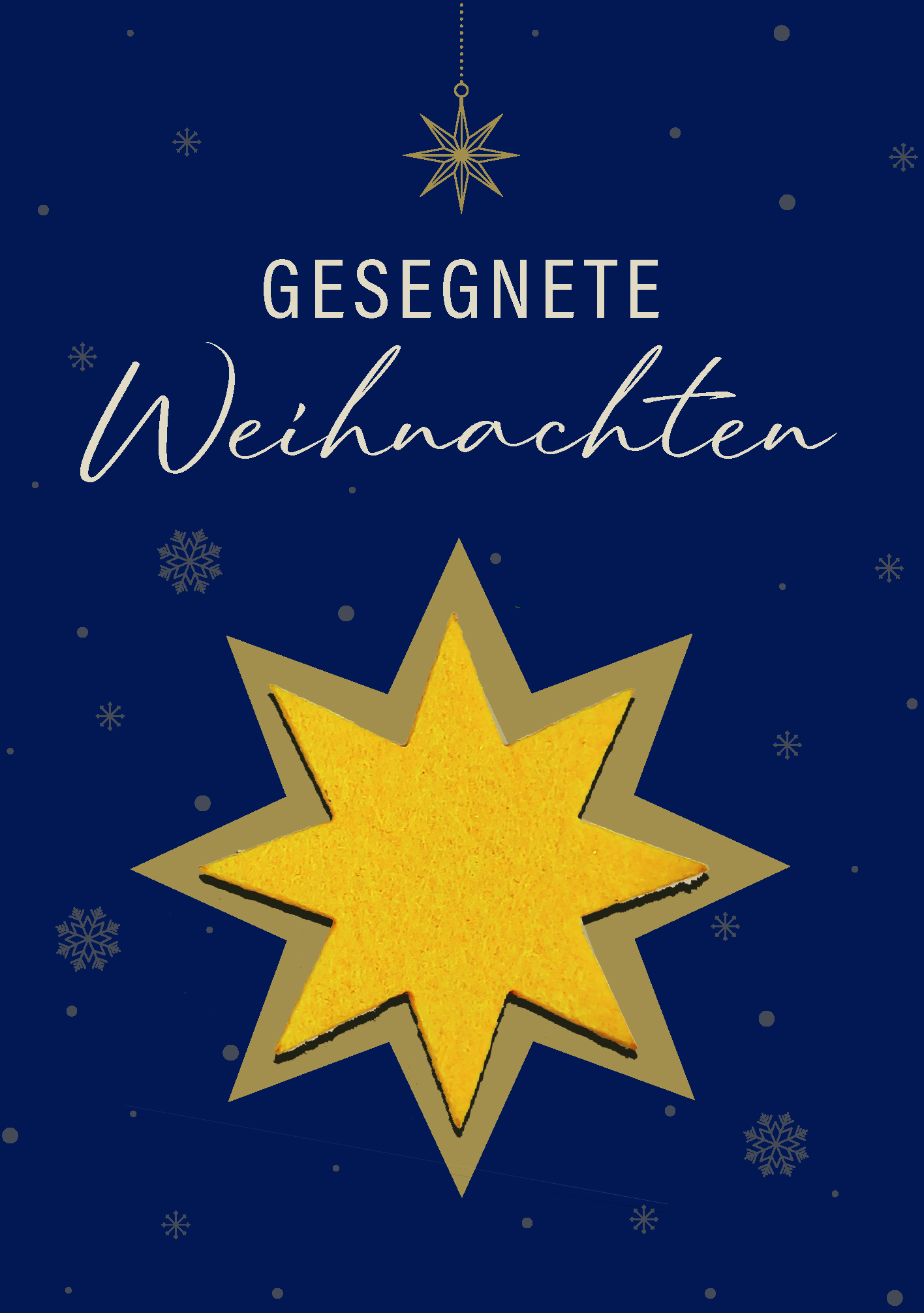 Karte zu Weihnachten – Gesegnete Weihnachten & Filz-Stern