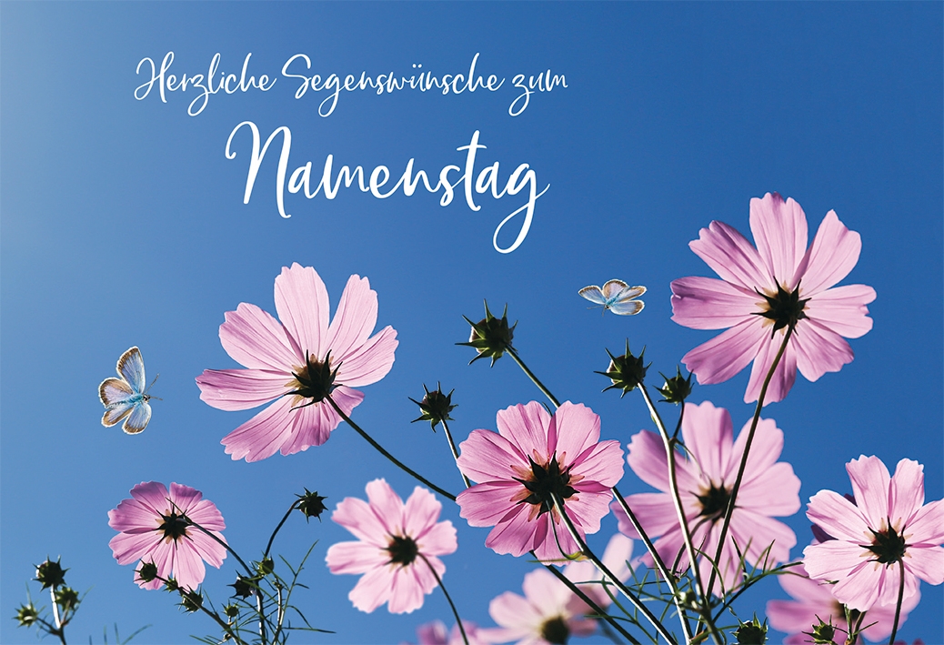 Karte zum Namenstag - Zaubert ein Lächeln & Blumen