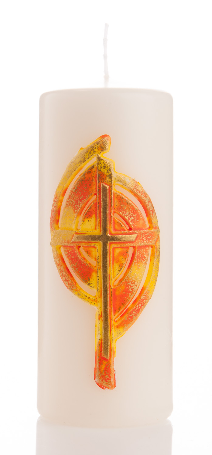 Osterkerze - Gold-Gelbes Kreuz