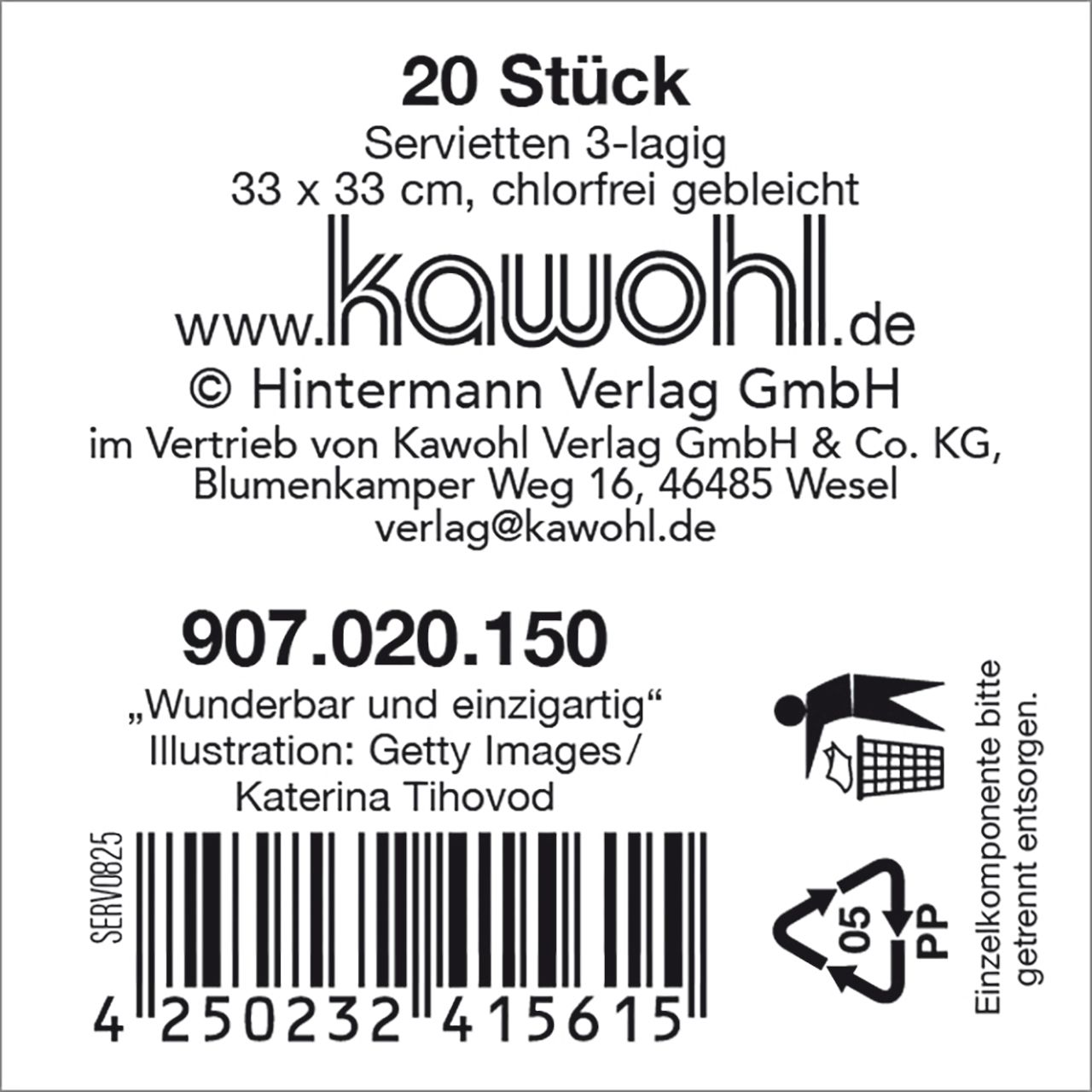 Servietten – Du bist Wunderbar & Einzigartig
