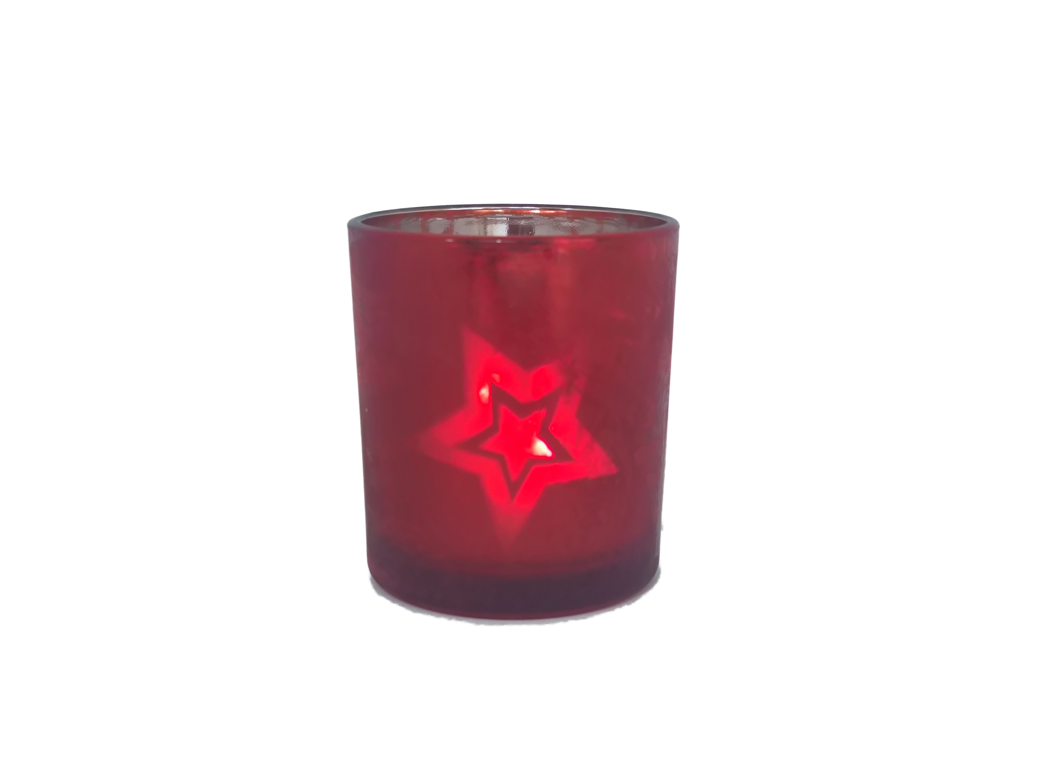 Windlicht zu Weihnachten - Stern & Rot