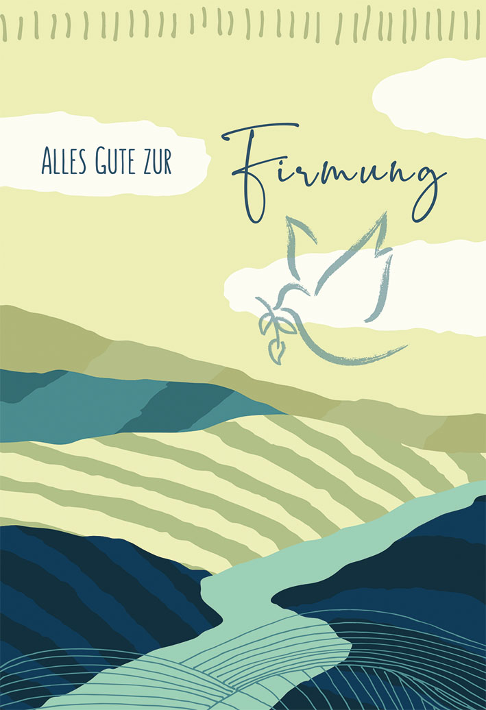 Karte zur Firmung - Alles Gute & Taube Karte zur Firmung - Alles Gute & Taube