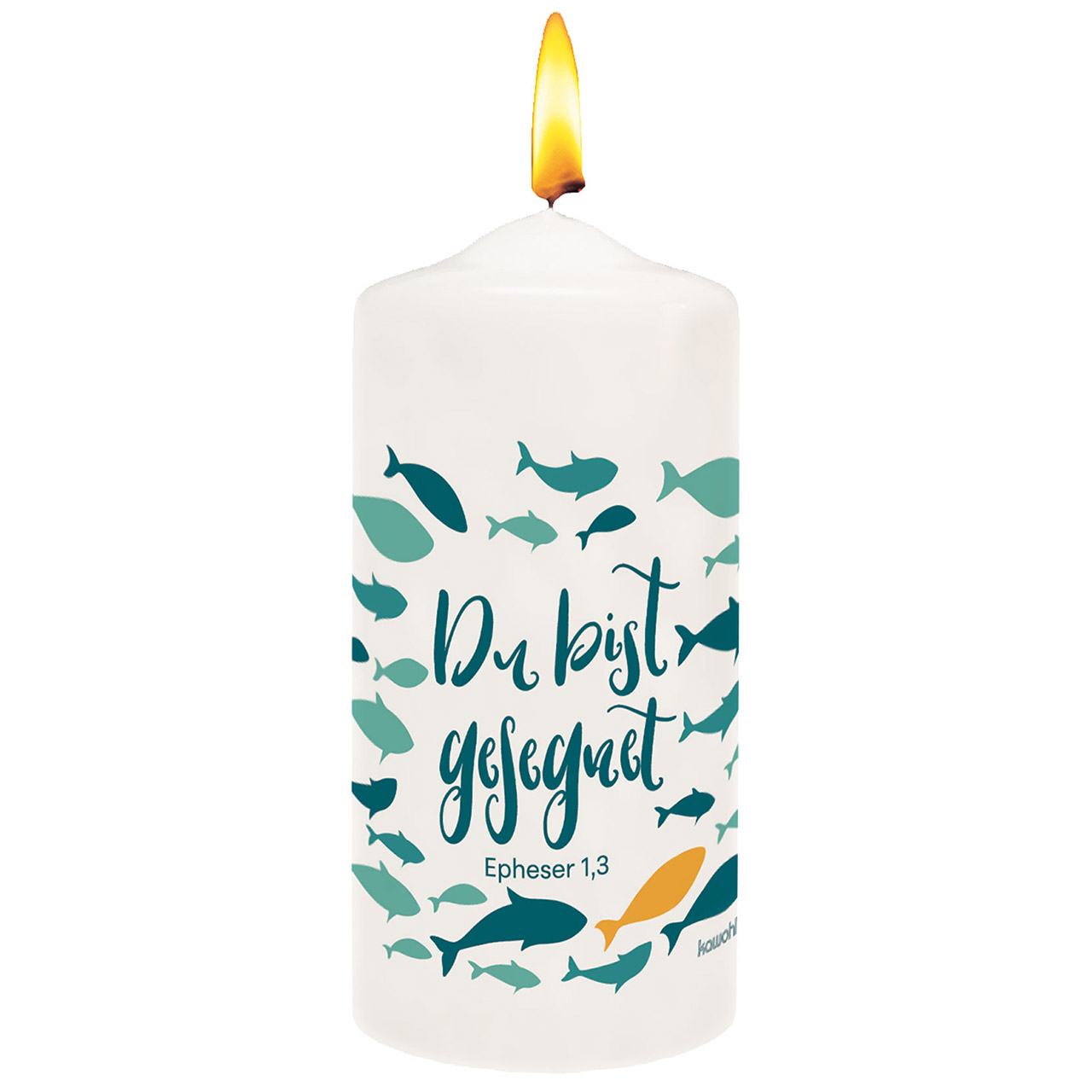 Tischkerze - Du bist gesegnet & Fische Tischkerze - Du bist gesegnet & Fische