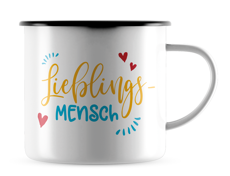 Emaillen-Tasse - Lieblingsmensch