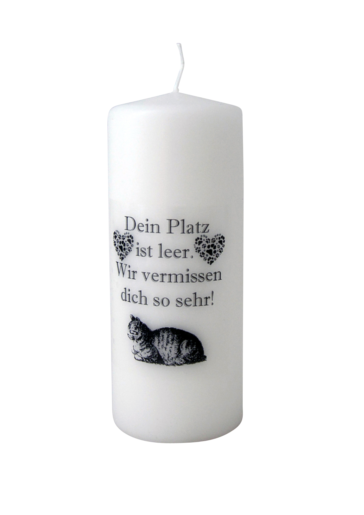 Katze-Trauerkerze - Dein Platz ist leer.