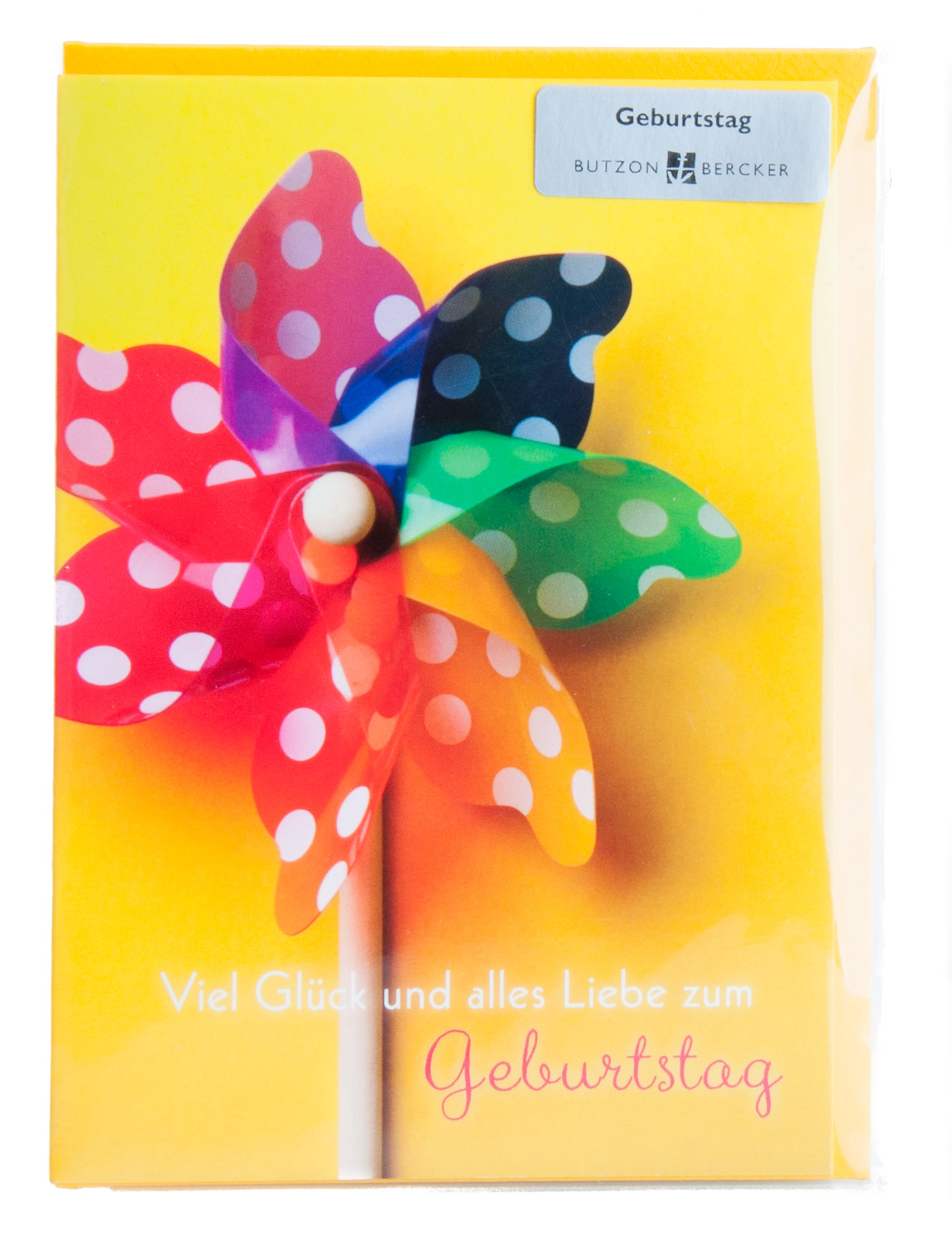 Karte zum Geburtstag - Buntes Windrad