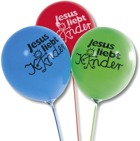 Luftballons - Jesus liebt Kinder und 50er Pack