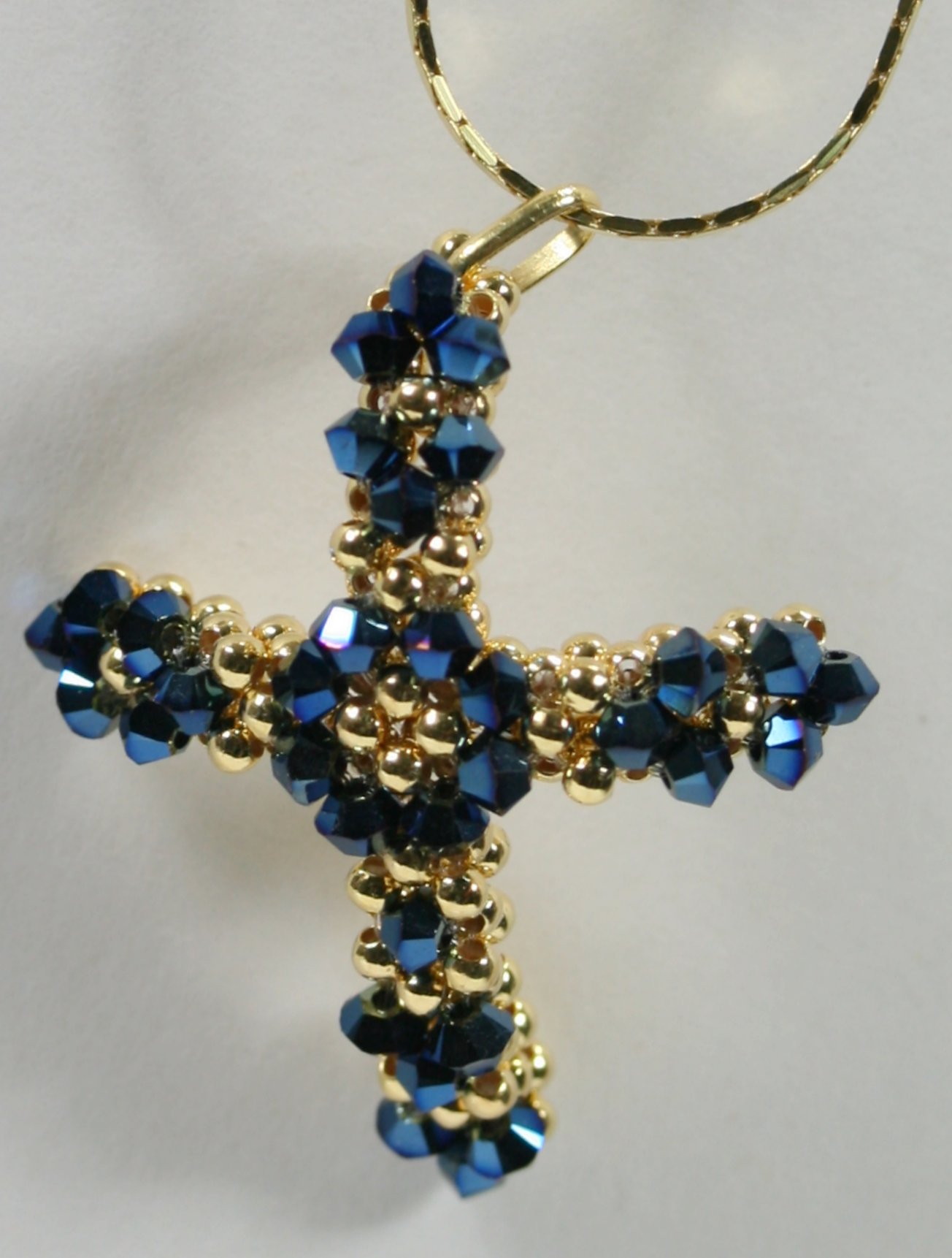 Vergoldete Halskette - Geöffnetes Herz & Gold-Blau