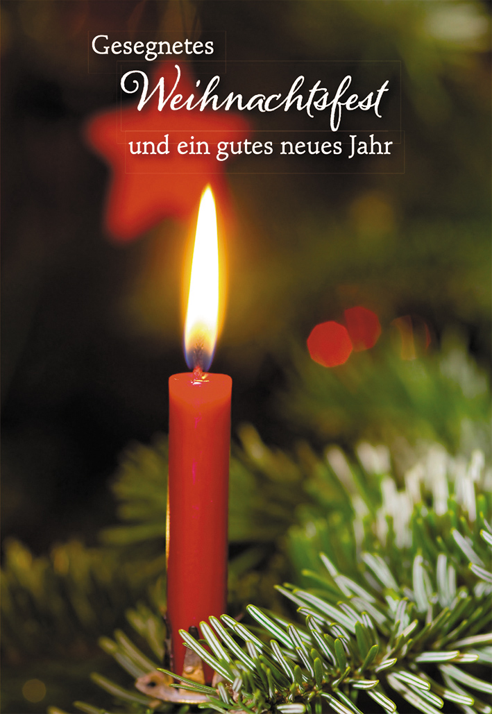 Weihnachtskarte - Wer an mich glaubt & Kerze