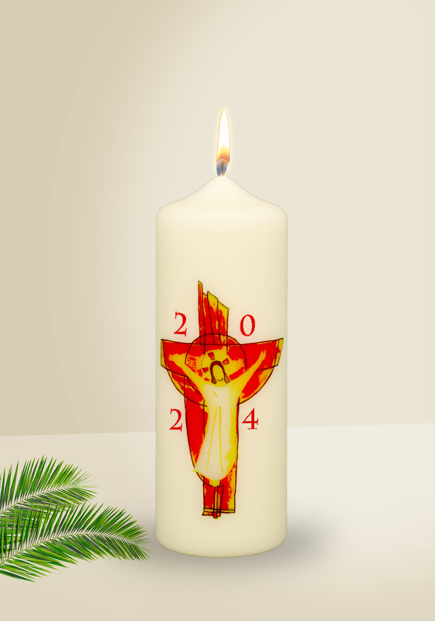 Osterkerze - Jesus mit Jahreszahl