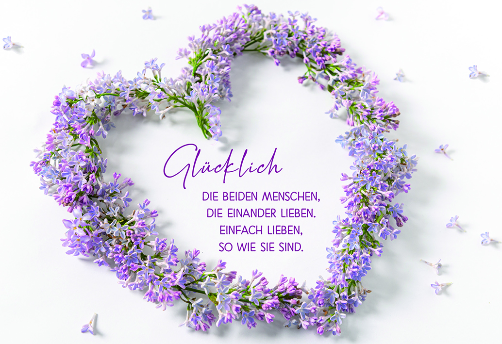 Karte zur Hochzeit - Glücklich die beiden Menschen...