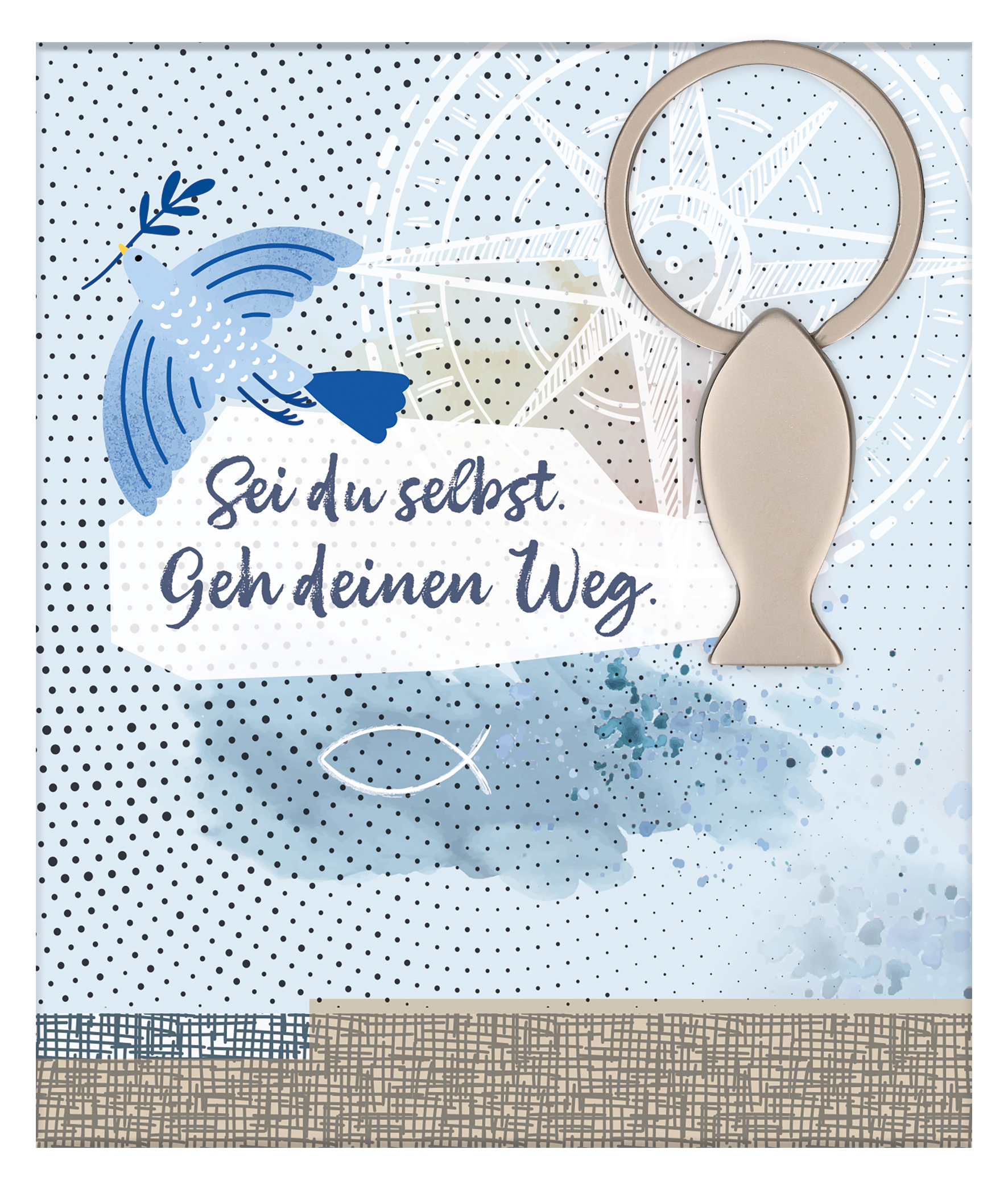 Schlüsselanhänger - Sei du selbst. Geh deinen Weg & Fisch