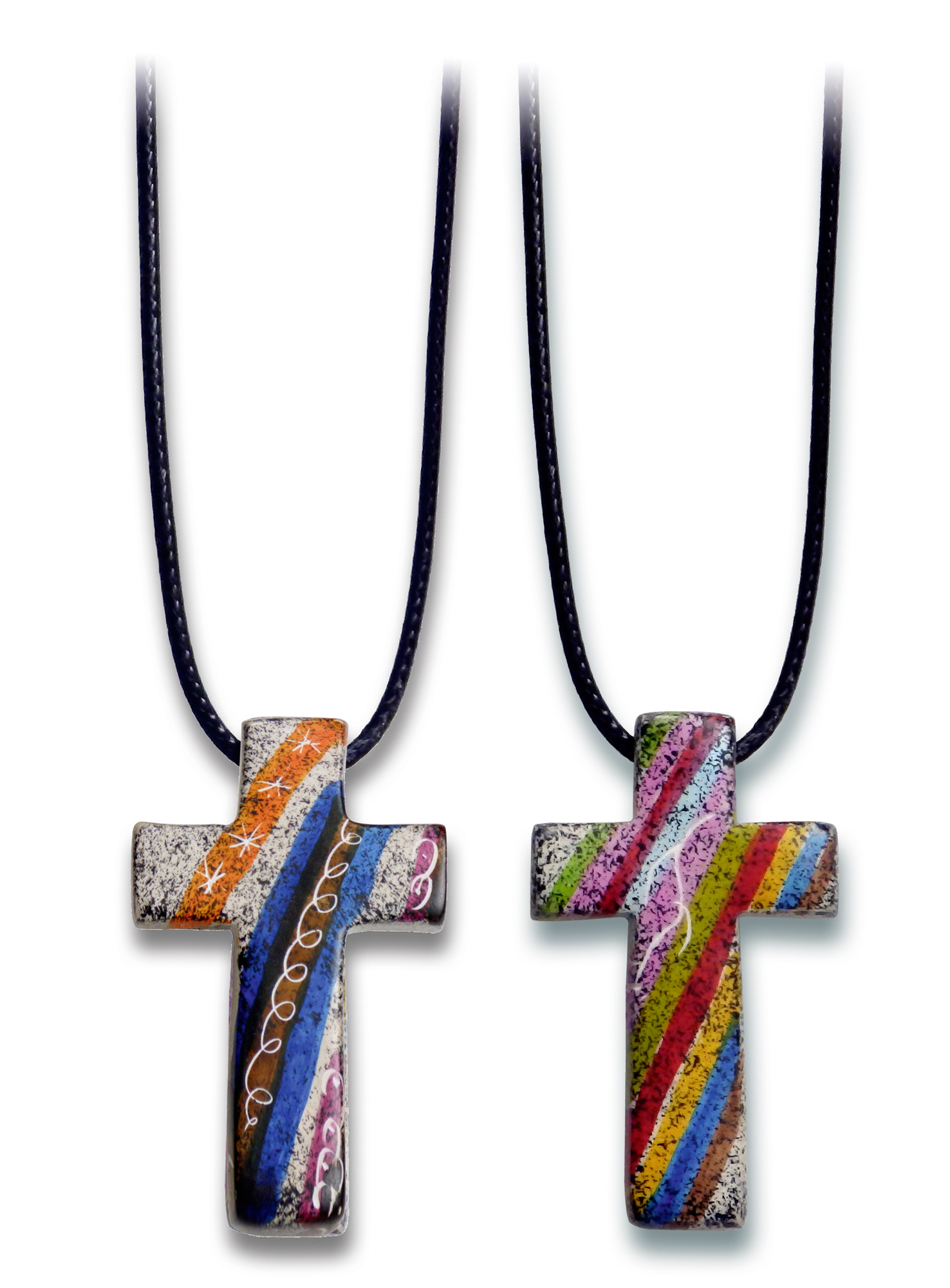 Halskette - Speckstein-Kreuz