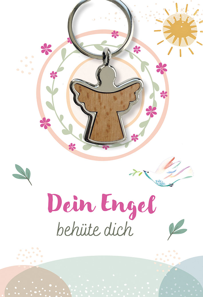 Karte zur Kommunion - Dein Engel behüte dich &  Engel-Schlüsselanhänger