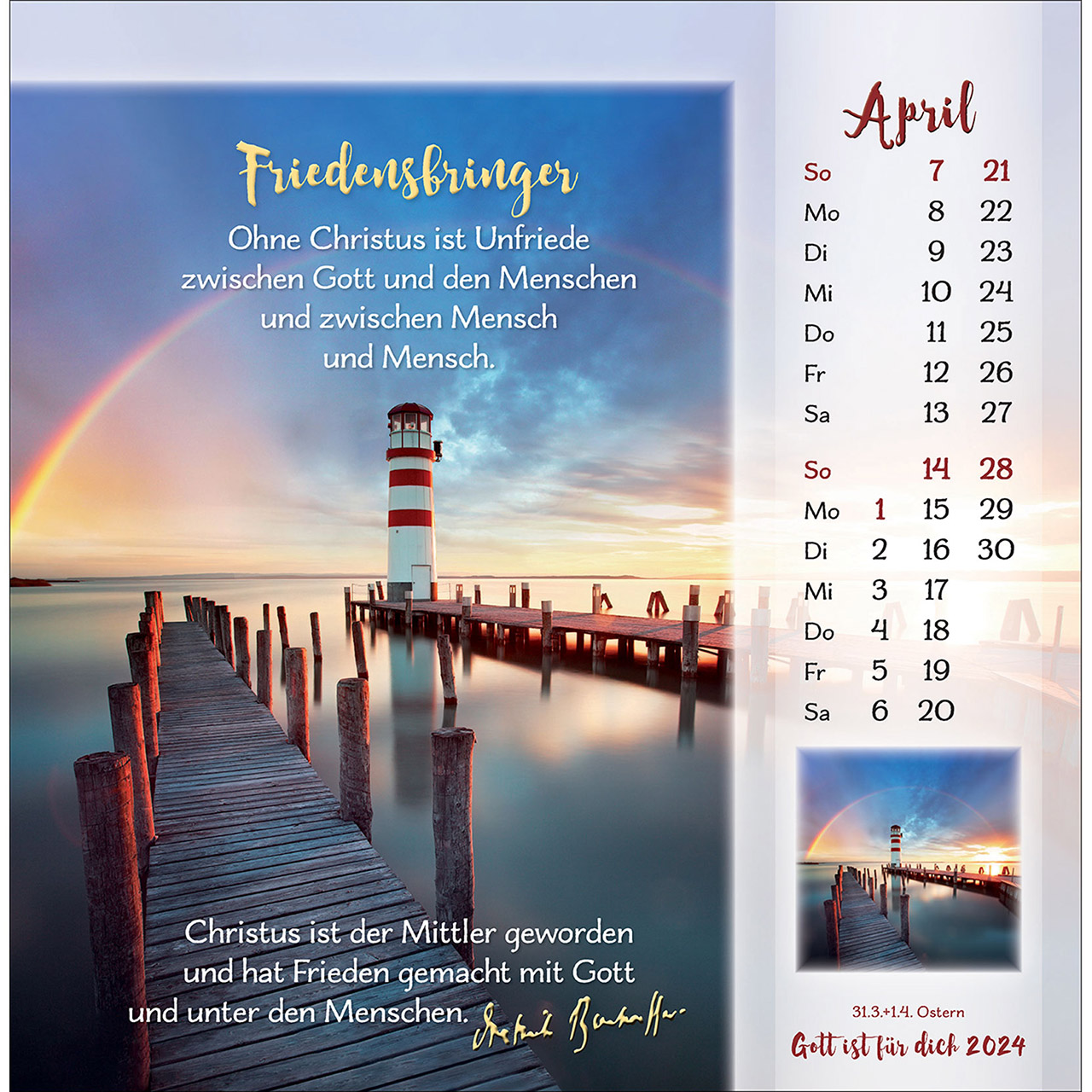 Postkartenkalender 2024 - Gott ist für dich