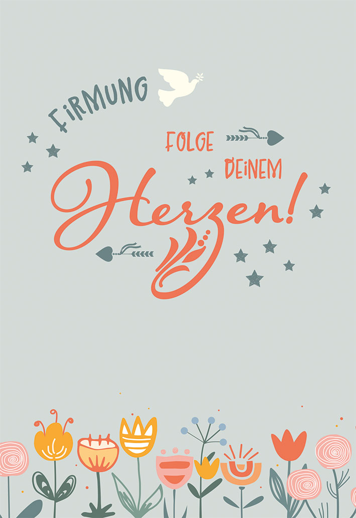 Karte zur Firmung - Herzen & Geldgeschenk Karte zur Firmung - Herzen & Geldgeschenk