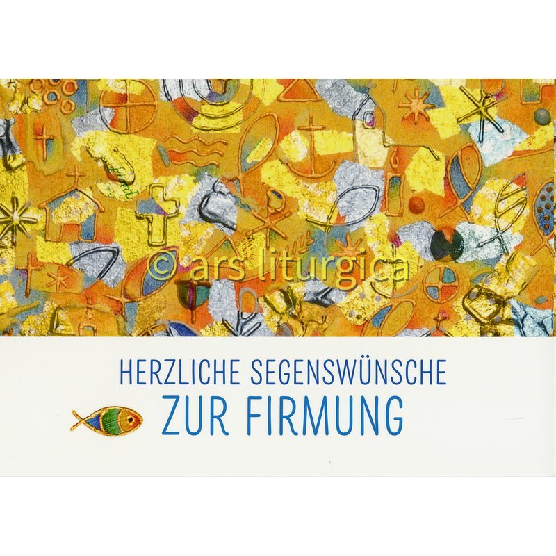 Karte zur Firmung - Segenswünsche und Christliche Symbole Karte zur Firmung - Segenswünsche und Christliche Symbole