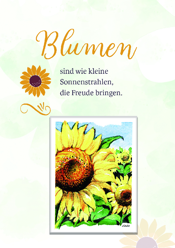 Neutrale Karte – Kleine Sonnenstrahlen & Blumensamen