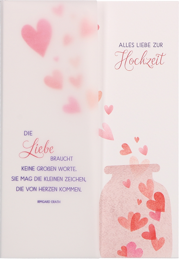 Karte zur Hochzeit - Die Liebe braucht keine großen Worte