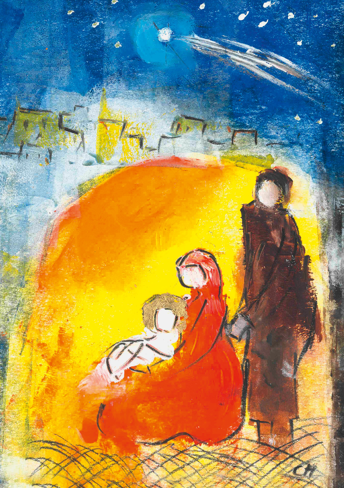Karte zu Weihnachten – Licht in Bethlehems Stall