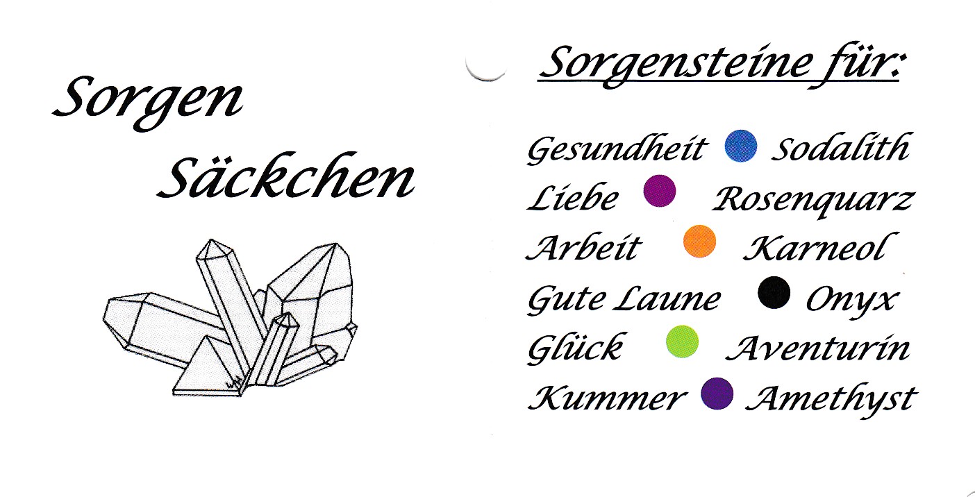Sorgen-Säckchen - Edelsteine & Spruch