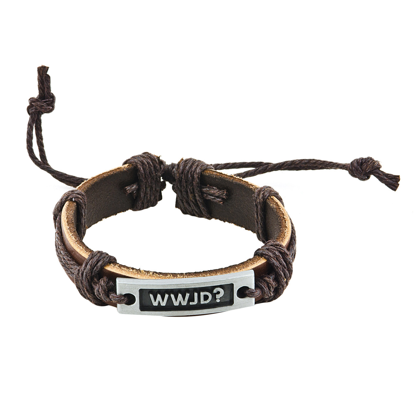 Armband - Leder & WWJD