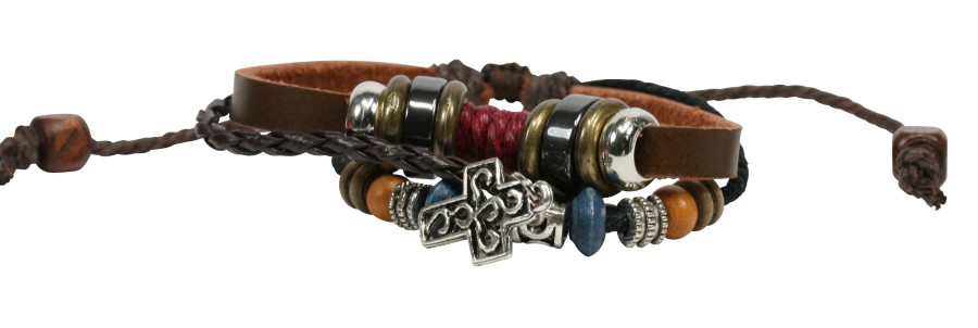 Armband - Farbiges Leder & Perlen