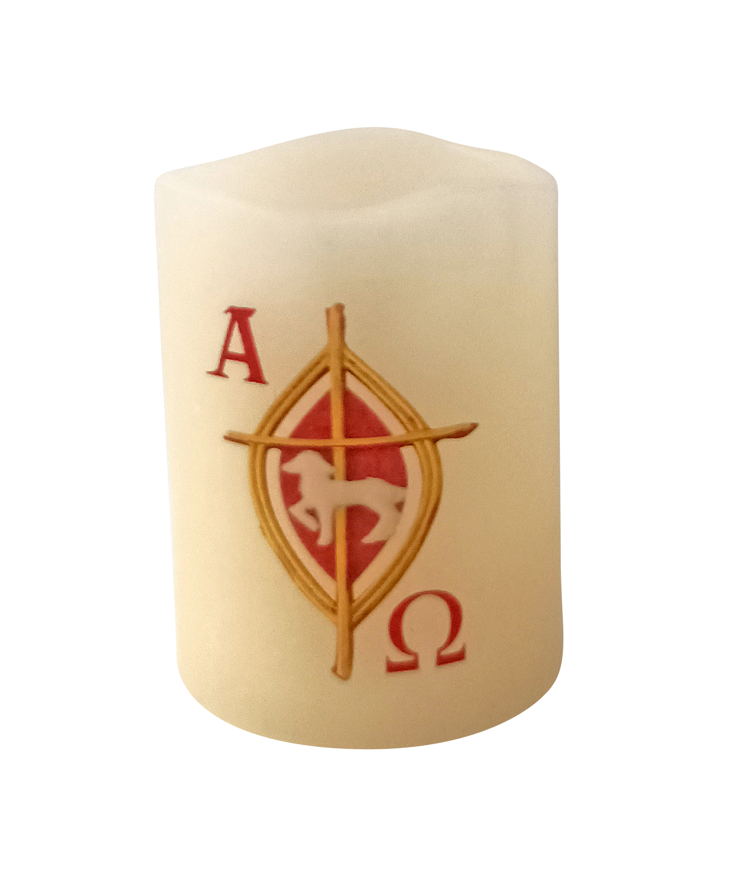 Ostern-LED-Echtwachs-Kerze - Kreuz & Lamm Ostern-LED-Echtwachs-Kerze - Kreuz & Lamm
