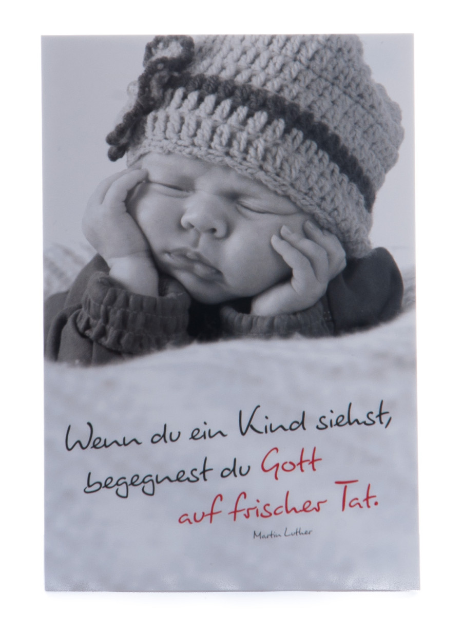 Karte zur Geburt - Gott auf frischer Tat Karte zur Geburt - Gott auf frischer Tat
